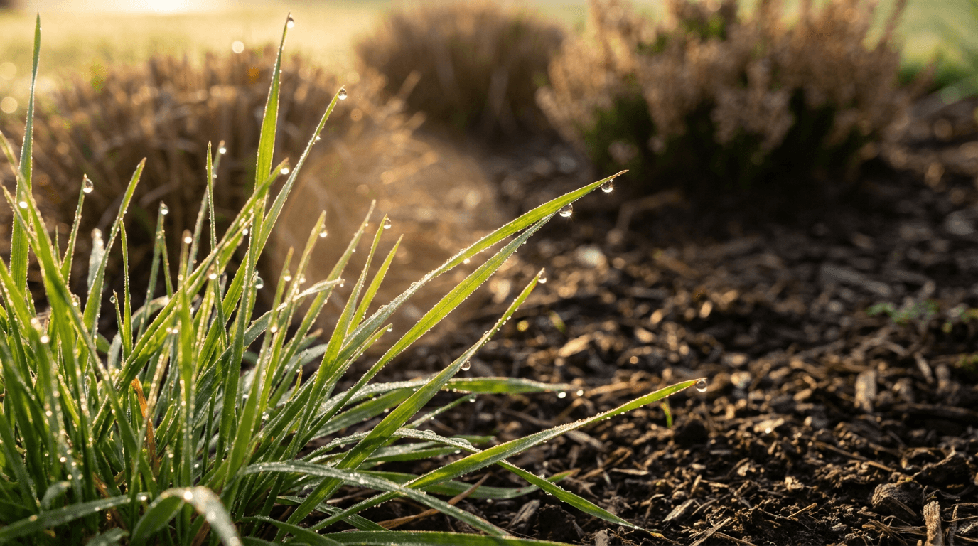 Front lawn transformation with clean edges and vibrant green grass